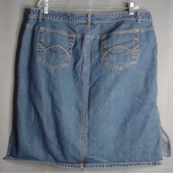Venezia Knee Length Medium Wash Denim Straight Skirt With Side Slits Size 22 - Picture 7 of 7